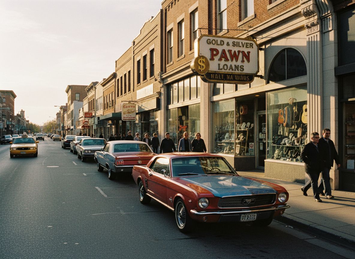 Pawn shop streetscape in Utah